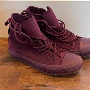 Red Converse high tops with inner sock